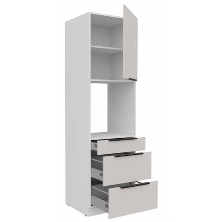 Zabudowa piekarnika z szufladami 60 cm kaszmir + biały CAROL 60 DPS-210 3S1F